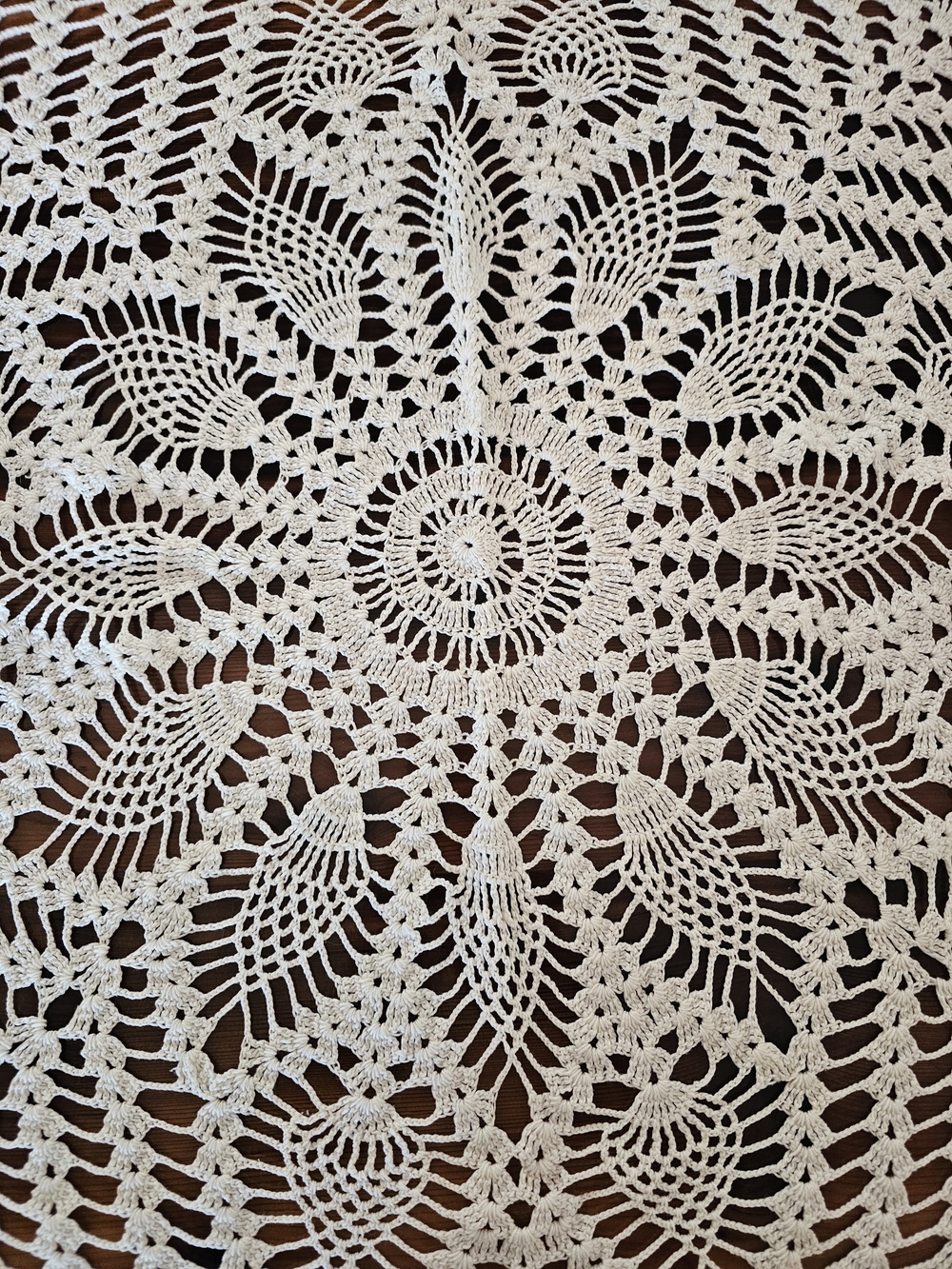 White Crochet Doily— Elegant Handcrafted Dining Accent